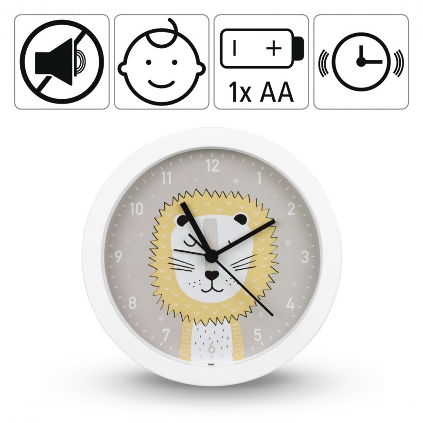Hama Lucky Lion Kvarca modinātājpulkstenis Balts – 3