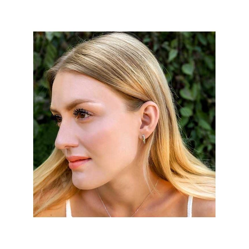 Beneto Stylish silver earrings with zircons AGUC1433 – 2