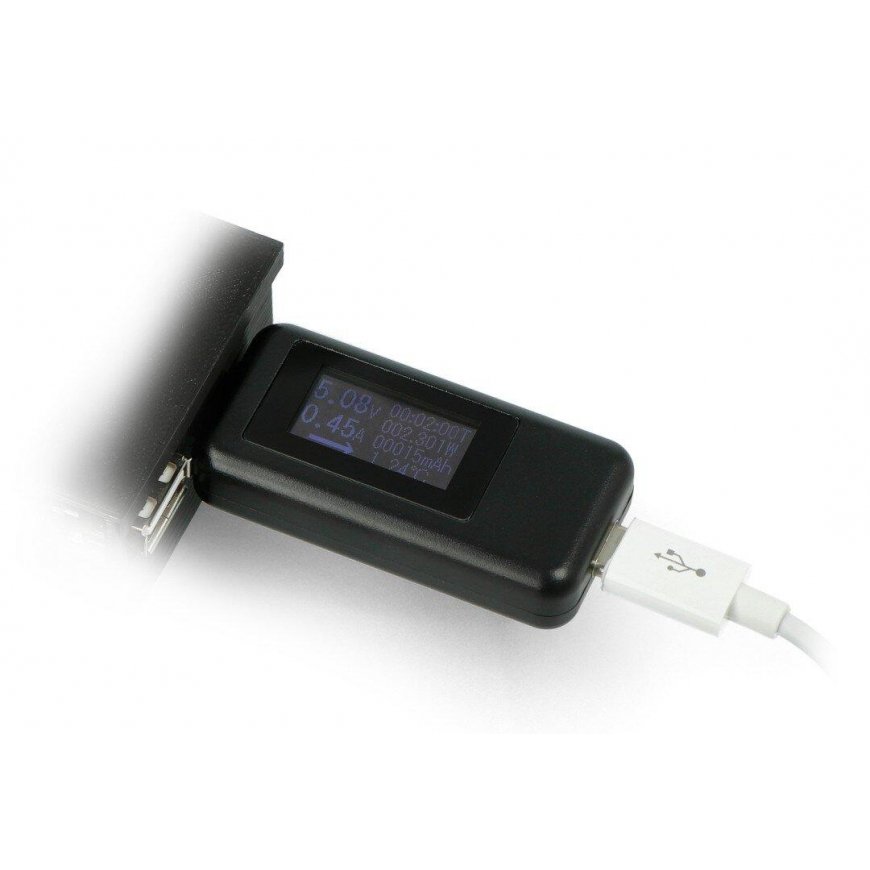 Oem USB tester Keweisi KWS-1802C current and voltage meter from USB C port - black – 2