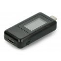 Oem USB tester Keweisi KWS-1802C current and voltage meter from USB C port - black Oem USB tester Keweisi KWS-1802C current and voltage meter from USB C port - black