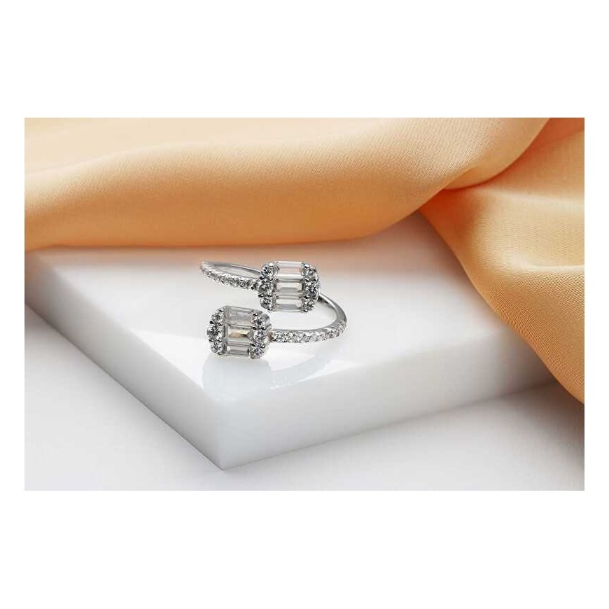 Brilio Silver Hopea kimalteleva sormus kirkkailla zirkoneilla RI078W – 4