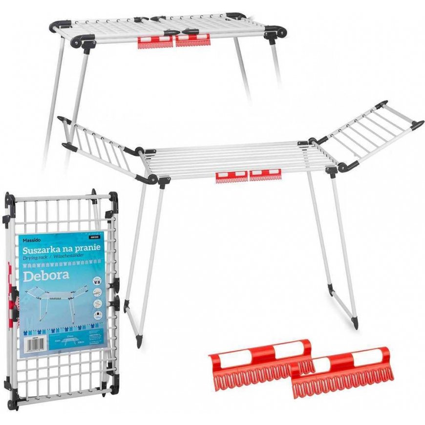 Massido Debora folding standing clothes dryer, white, 19 meters
