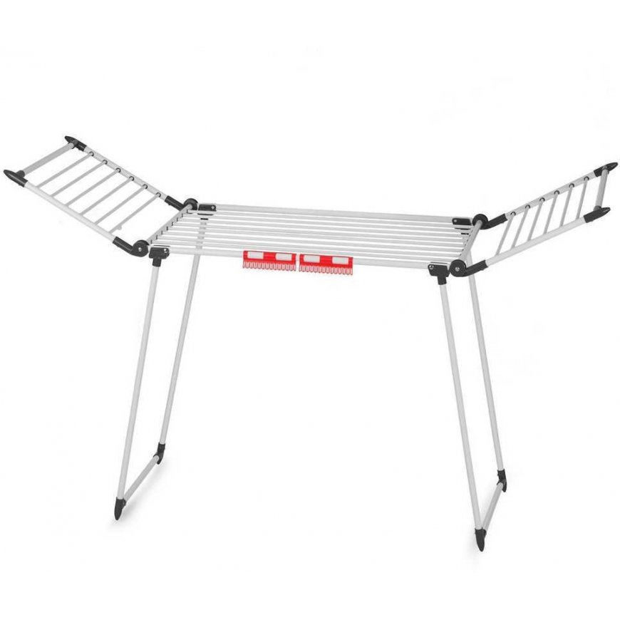 Massido Debora folding standing clothes dryer, white, 19 meters – 2