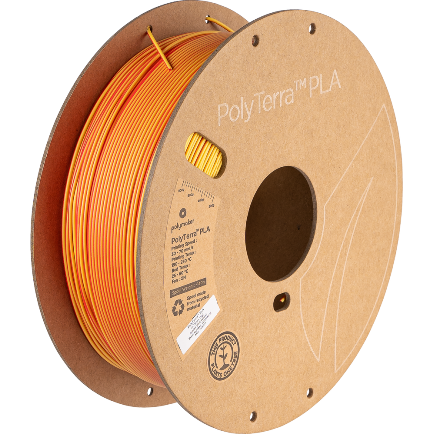 Polymaker Polyterra PLA Dual Color - 1,75mm - 1kg - Sunrise (puna-keltainen)