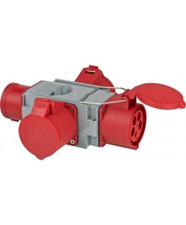 Brennenstuhl 1081670 power plug adapter Grey, Red