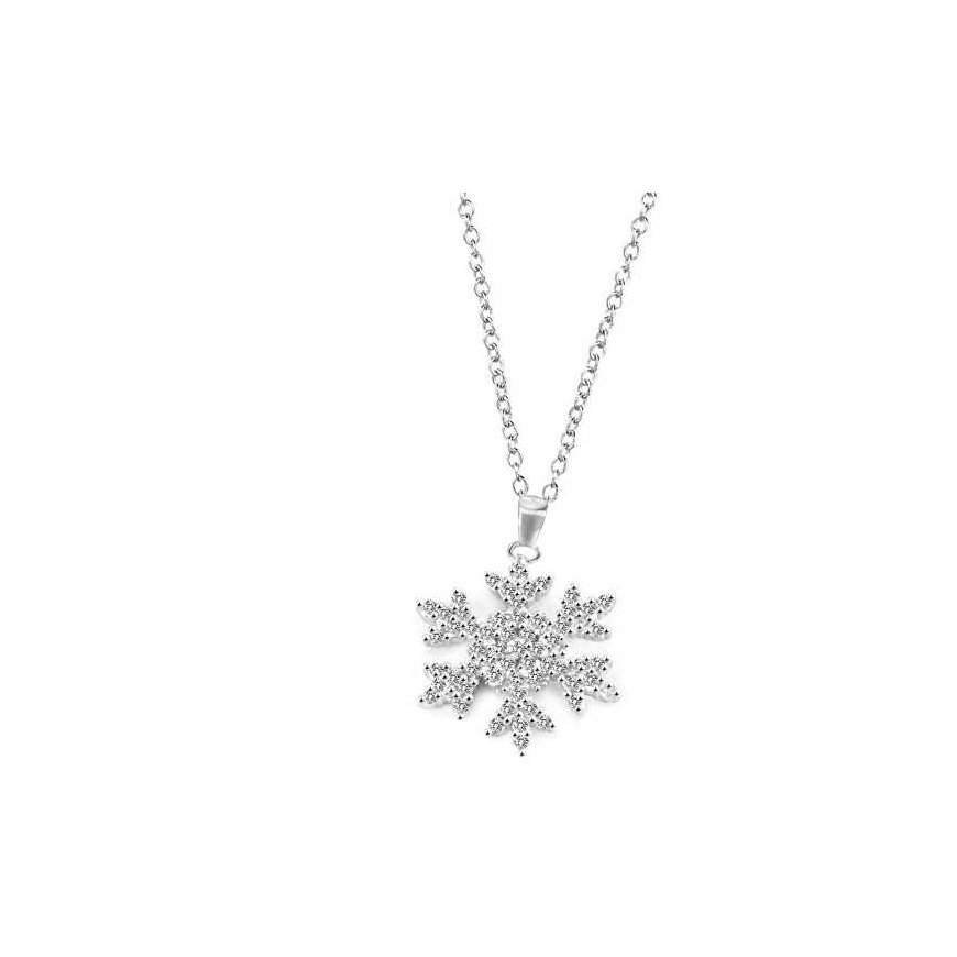 Beneto Glittering Silver Pendant Snowflake AGS1333/47