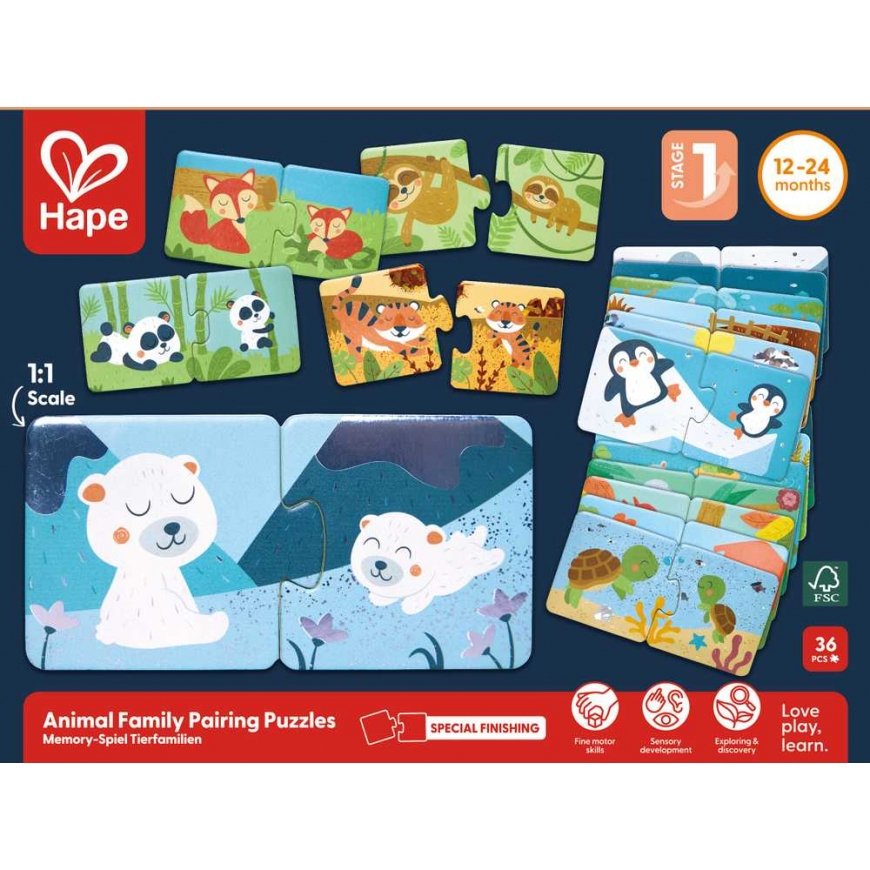 HAPE Animal Families Puzzle, 36 pcs., E1664A