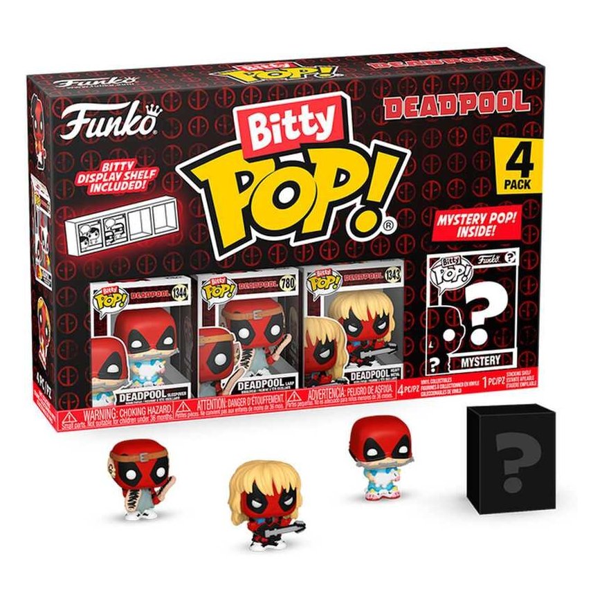 Funko Blister 4 figuuria Bitty POP Marvel Deadpool Sleepover