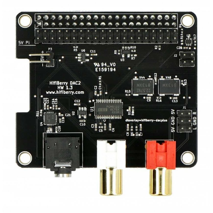 HiFiBerry DAC2 Pro, garso plokštė skirta Raspberry Pi 4B/3B+/3B – 5