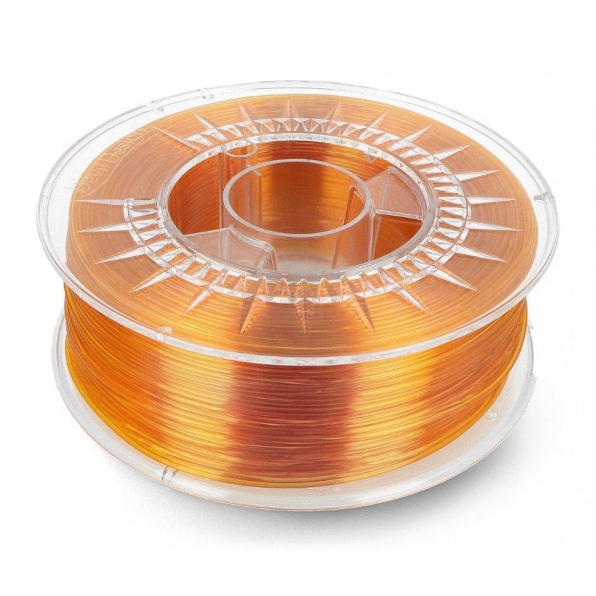 3D plastic Devil Design PET-G 1.75mm 1kg - Bright Orange Transparent – 2