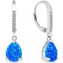 Brilio Silver Decent silver earrings with synthetic opals EA652WB Brilio Silver Decent silver earrings with synthetic opals EA652WB