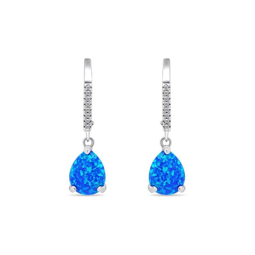 Brilio Silver Decent silver earrings with synthetic opals EA652WB – 2