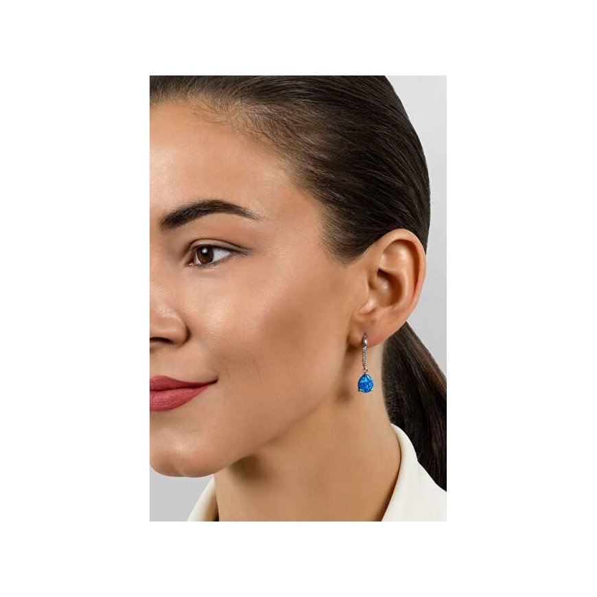 Brilio Silver Decent silver earrings with synthetic opals EA652WB – 3