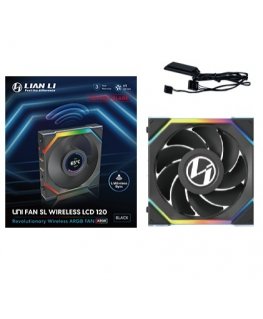 Lian Li UNI FAN SL Wireless LCD 120 Reverse Blade Kompiuterio korpusui Ventiliatorius 12 cm Juoda 1 vnt