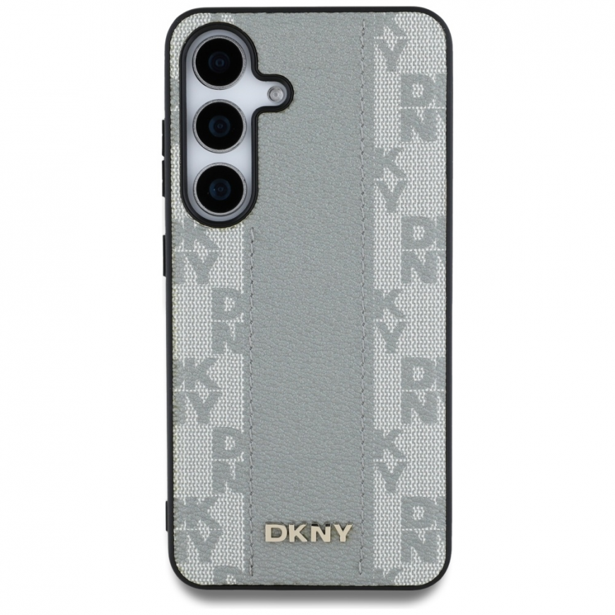 DKNY leather checkered pattern MagSafe case for Samsung Galaxy S25 taupe – 4