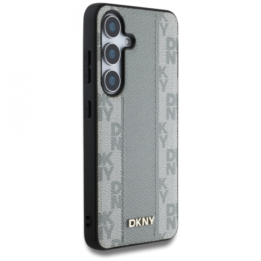 Dėklas DKNY odinis languotas raštas MagSafe Samsung Galaxy S25 taupe – 5