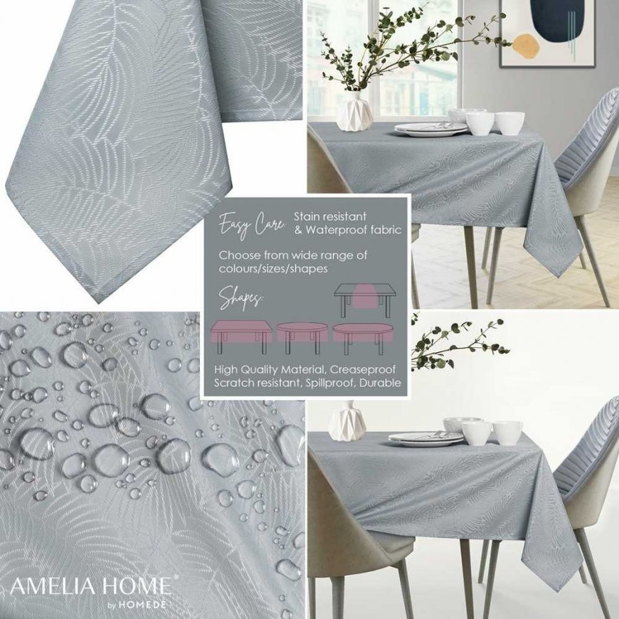 AmeliaHome Pöytäliina AH GAIA BRD LIGHTGREY 100x100 – 2