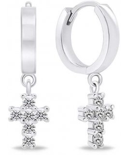 Brilio Silver Brilio Silver Silver korvakorut vanteella Cross EA644W