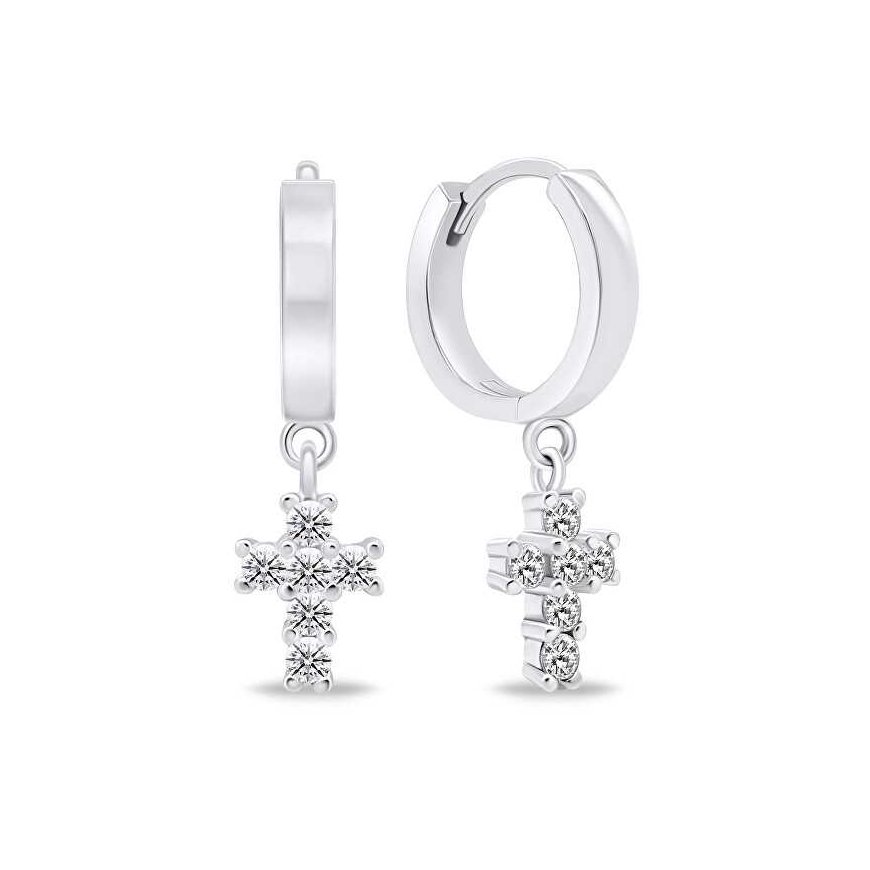 Brilio Silver Brilio Silver Silver korvakorut vanteella Cross EA644W