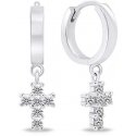 Brilio Silver Brilio Silver Silver earrings with hoop Cross EA644W Brilio Silver Brilio Silver Silver earrings with hoop Cross EA644W