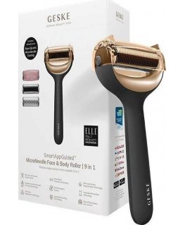 GESKE MicroNeedle Face & Body Roller 9 in 1 (MicroNeedle Face & Body Roller) Gray cosmetic device