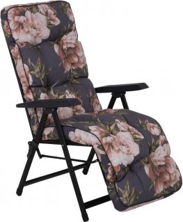 Lena Plus Black Edition A098-01IB PATIO puutarhanojatuoli jakkaralla
