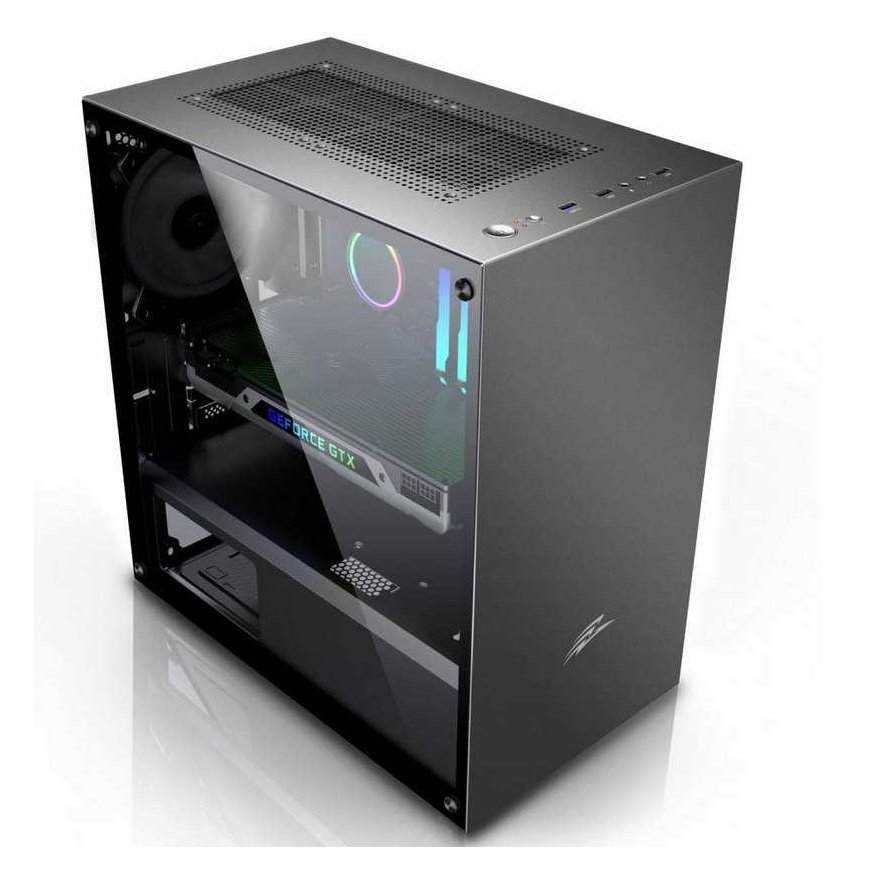 EVOLVEO M4, mATX case, 1x120 mm PWM fan, transparent side, black