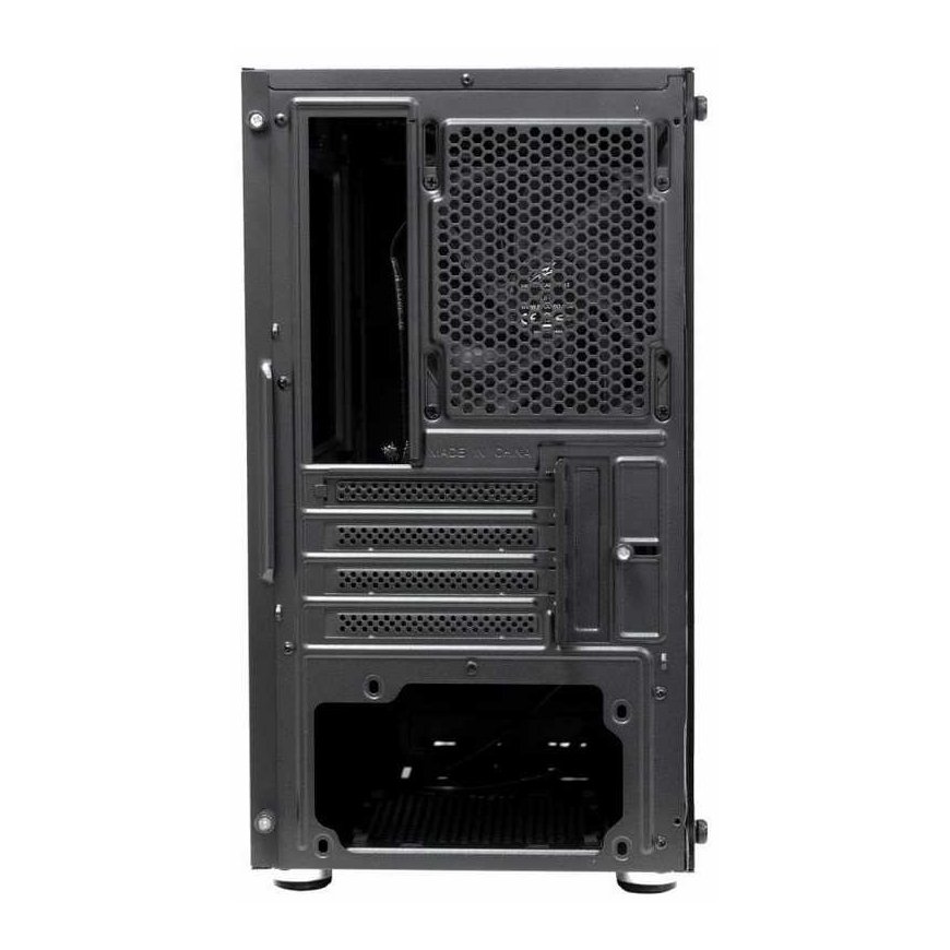 EVOLVEO M4, mATX kotelo, 1x120 mm PWM tuuletin, läpinäkyvä puoli, musta – 5