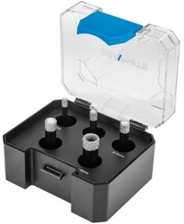 Graphite Diamond hole saws (6, 8, 10, 12, 16 mm), set of 5.