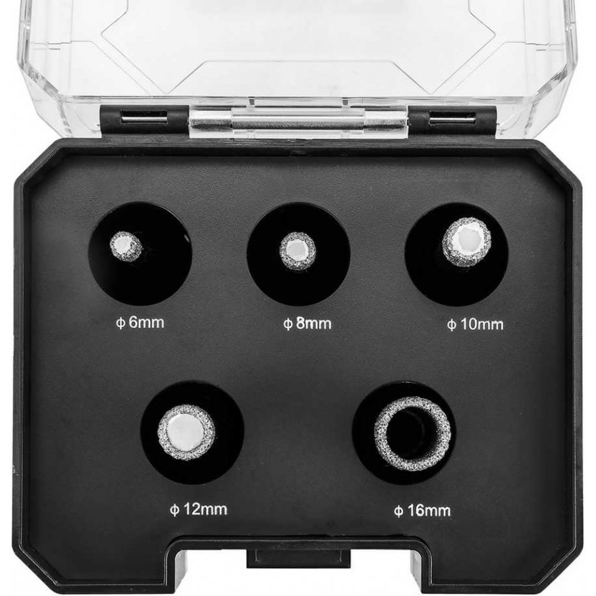 Grafiittitimanttireikäsahat (6, 8, 10, 12, 16 mm), 5 kpl sarja. – 3
