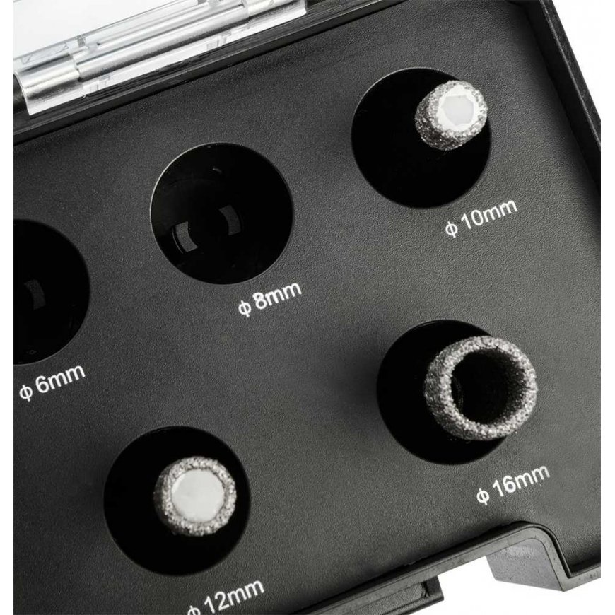 Grafiittitimanttireikäsahat (6, 8, 10, 12, 16 mm), 5 kpl sarja. – 4