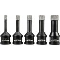 Grafiittitimanttireikäsahat (6, 8, 10, 12, 16 mm), 5 kpl sarja. Grafiittitimanttireikäsahat (6, 8, 10, 12, 16 mm), 5 kpl sarja.