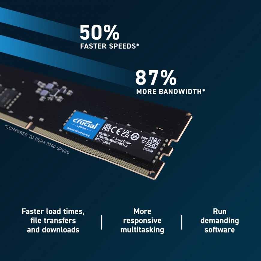 Crucial 8GB (1x8GB) DDR5-5200 CL42 RAM Arbeitsspeicher модуль памяти 5200 MHz Error-correcting code – 3