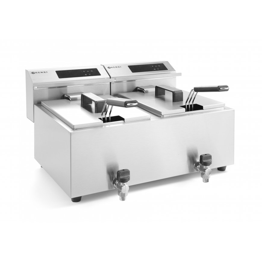Hendi 207376 fritüür Kahekohaline 16 l Eraldiseisev 7000 W Roostevaba teras