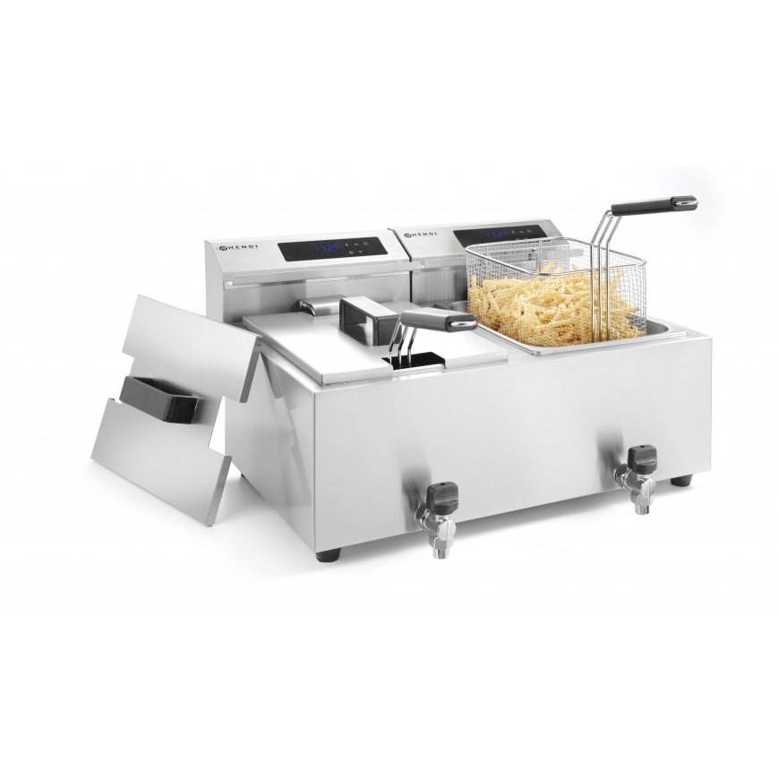 Hendi 207376 fritüür Kahekohaline 16 l Eraldiseisev 7000 W Roostevaba teras – 2