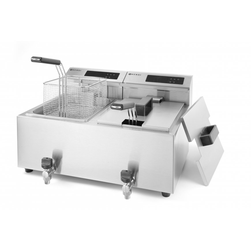 Hendi 207376 fryer Double 16 L Stand-alone 7000 W Deep fryer Stainless steel – 3