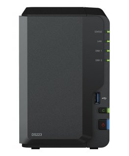 Synology DiskStation DS223 NAS Mini Tower Realtek RTD1619B 2 GB DDR4 12 TB Жесткий диск DiskStation Manager Черный