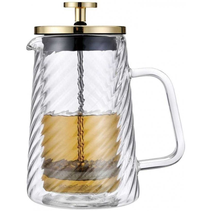 ZAPARZACZ DO KAWY HERBATY SZKLANY 1000ML FRENCH PRESS KLAUSBERG KB-7767 Golden