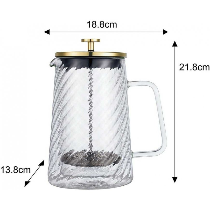 ZAPARZACZ DO KAWY HERBATY SZKLANY 1000ML FRENCH PRESS KLAUSBERG KB-7767 Golden – 3