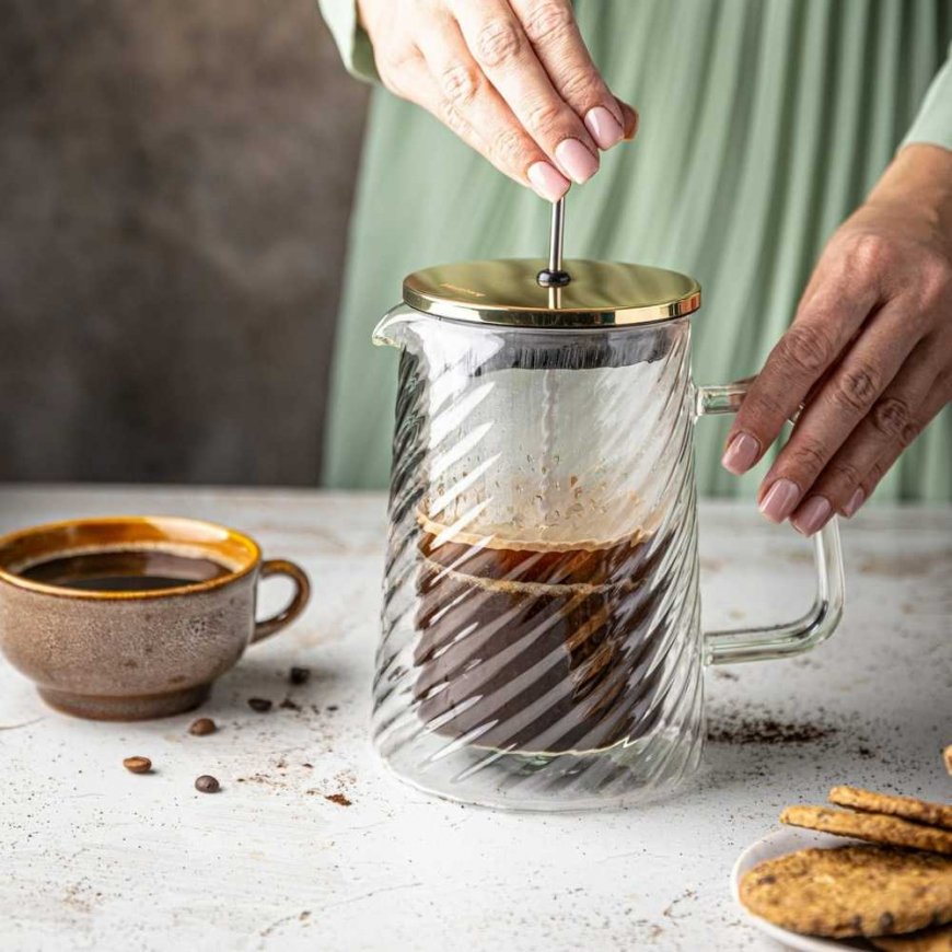 ZAPARZACZ DO KAWY HERBATY SZKLANY 1000ML FRENCH PRESS KLAUSBERG KB-7767 Golden – 4