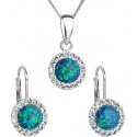 Evolution Group Sparkling jewelry set with Preciosa crystals 39160.1 & green s.opal (earrings, chain, pendant) Evolution Group Sparkling jewelry set with Preciosa crystals 39160.1 & green s.opal (earrings, chain, pendant)