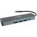PREMIUMCORD USB-C adapter with Gigabit 10/100/1000Mbps + 1x HDMI, 2x USB3.2, 1x PD 100W connector, Grey PREMIUMCORD USB-C adapter with Gigabit 10/100/1000Mbps + 1x HDMI, 2x USB3.2, 1x PD 100W connector, Grey