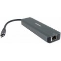 PREMIUMCORD USB-C adapter with Gigabit 10/100/1000Mbps + 1x HDMI, 2x USB3.2, 1x PD 100W connector, Grey PREMIUMCORD USB-C adapter with Gigabit 10/100/1000Mbps + 1x HDMI, 2x USB3.2, 1x PD 100W connector, Grey