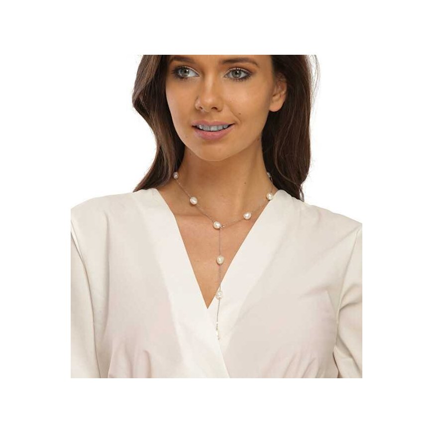 Jwl Luxury Pearls Variable silver necklace with real baroque pearls JL0708 – 3