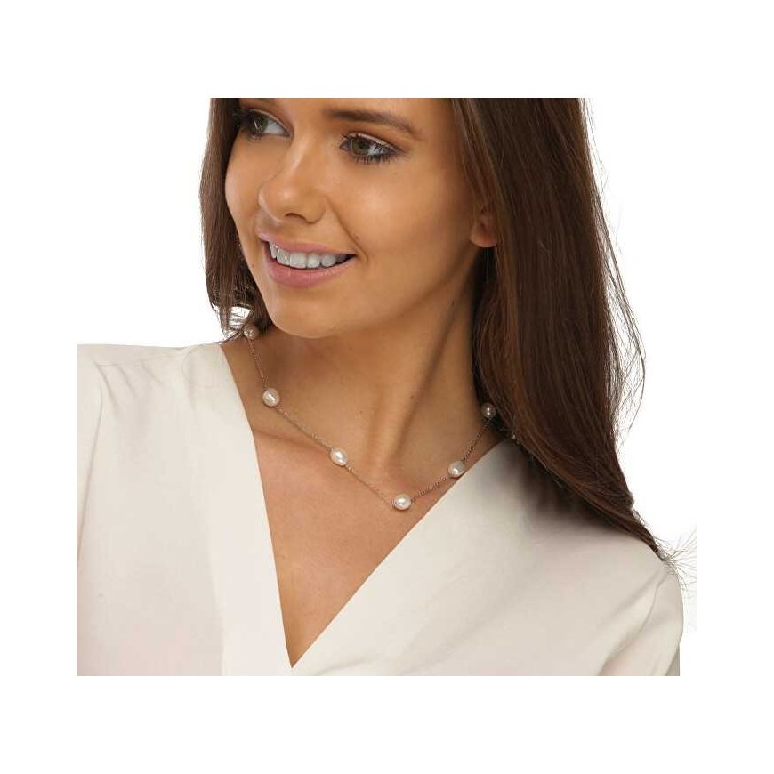 Jwl Luxury Pearls Variable silver necklace with real baroque pearls JL0708 – 4