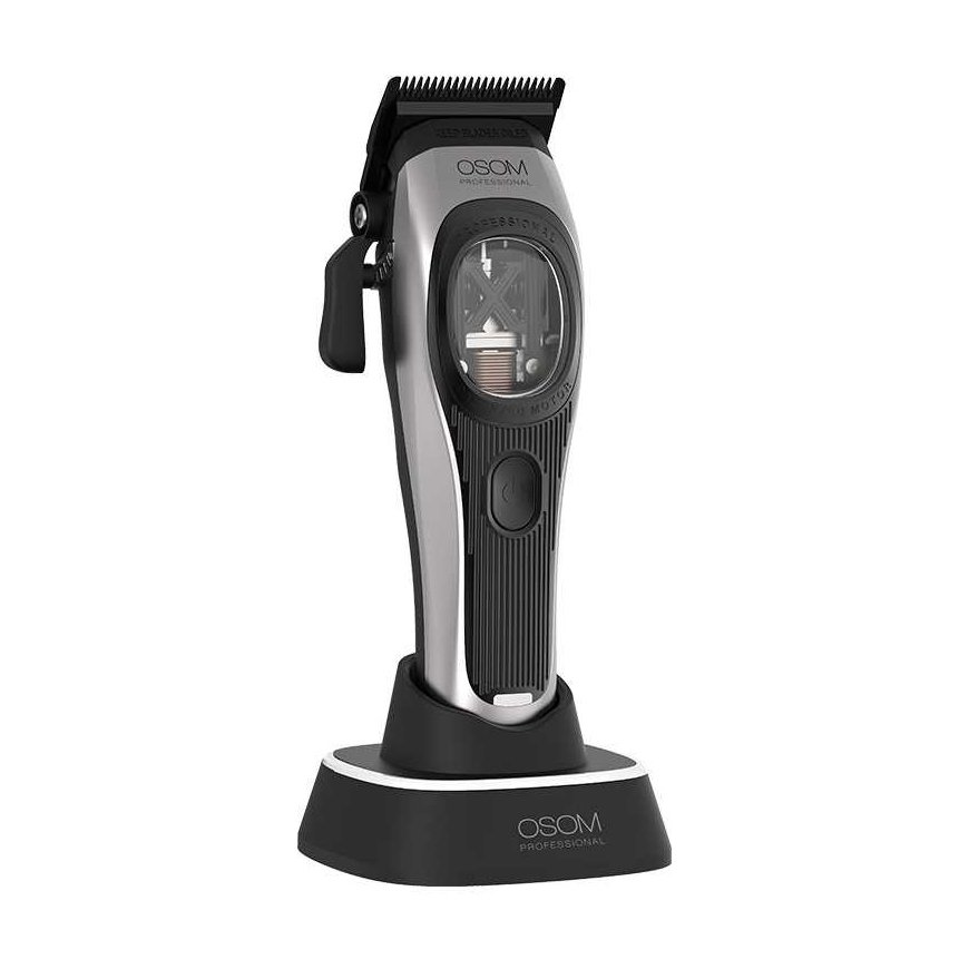 Profesionali plaukų kirpimo mašinėlė OSOM Professional PRIME Cordless Hair Clipper OSOMP01GR, pilkos spalvos – 3