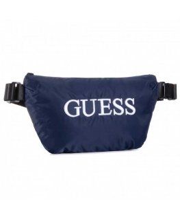 Guess, Quatro, Textile Fanny Pack, blue, 19/28.5 x 17 x 4 cm, Men Men