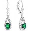 Brilio Silver Brilio Silver Impressive silver earrings with green zircons EA310WG Brilio Silver Brilio Silver Impressive silver earrings with green zircons EA310WG