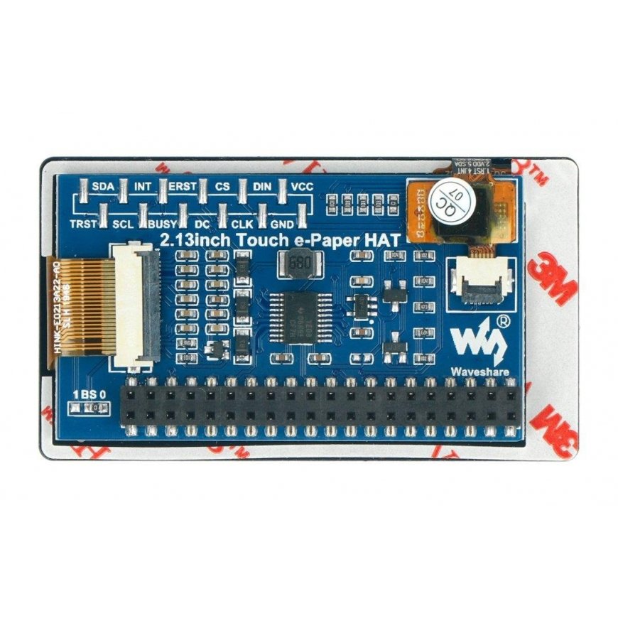 E-paper touch screen, 2.13" 250x122px, black and white, Raspberry Pi, Waveshare 19493 – 4