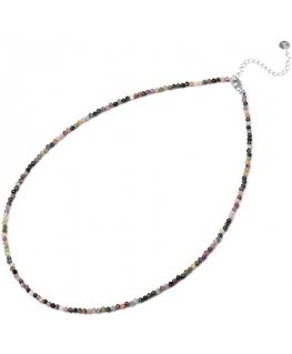 Agate Mineral Necklace with Colored Tourmaline Beads POL-N09/47L